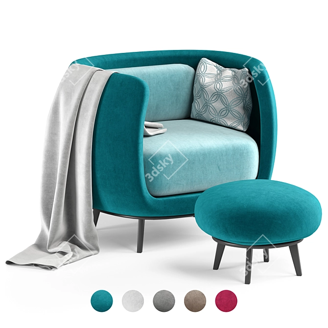 Pacific Moroso Contemporary Sofa 3D model image 8