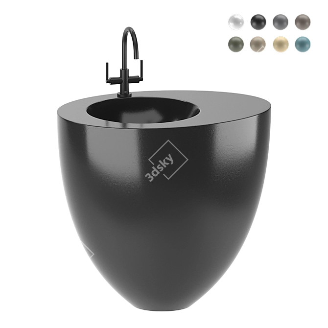 Cielo Le Giare Freestanding Basin - Elegant and Functional 3D model image 1