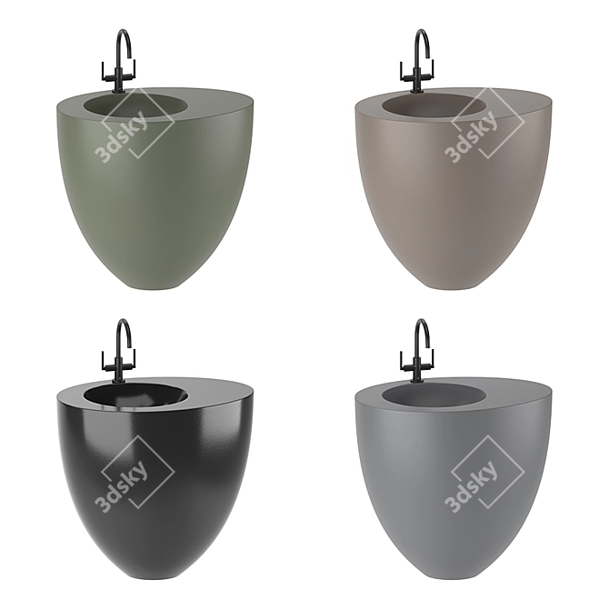 Cielo Le Giare Freestanding Basin - Elegant and Functional 3D model image 2