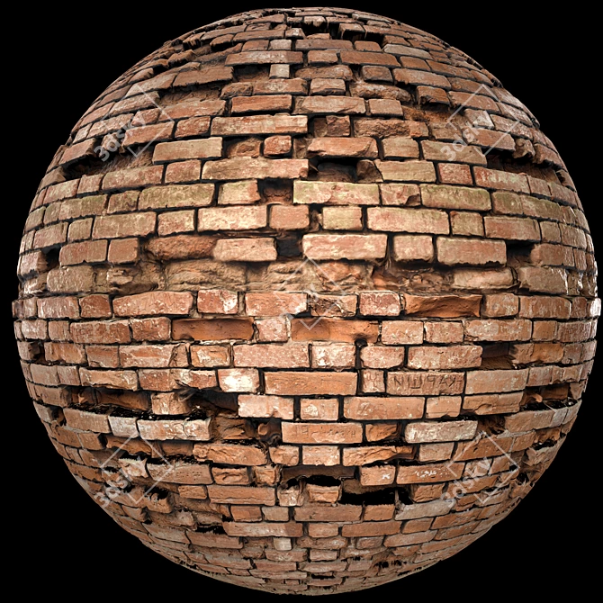 Rustic Brick PBR Texture Kit 3D model image 2