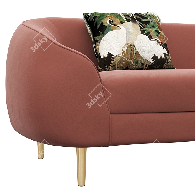 Modern Trudy 3-Seat Sofa 3D model image 3