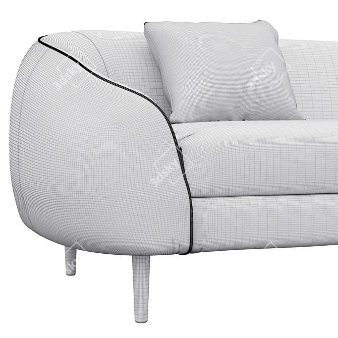 Modern Trudy 3-Seat Sofa 3D model image 4