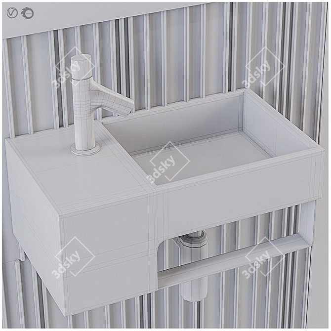 Modern 5-Piece Bathroom Furniture Set 3D model image 4