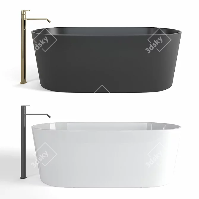 Bay Nic Bath: Luxurious Polished Design 3D model image 1