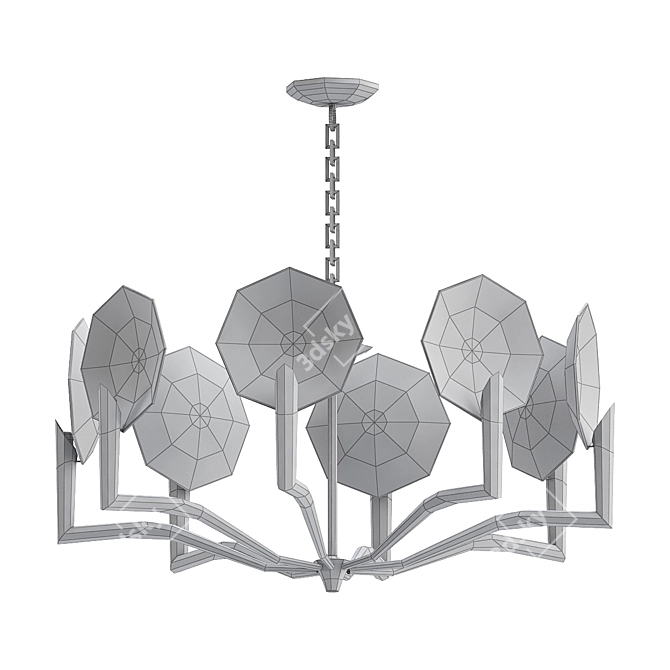 Elegant Tirtoff Chandelier: Currey & Co 3D model image 2