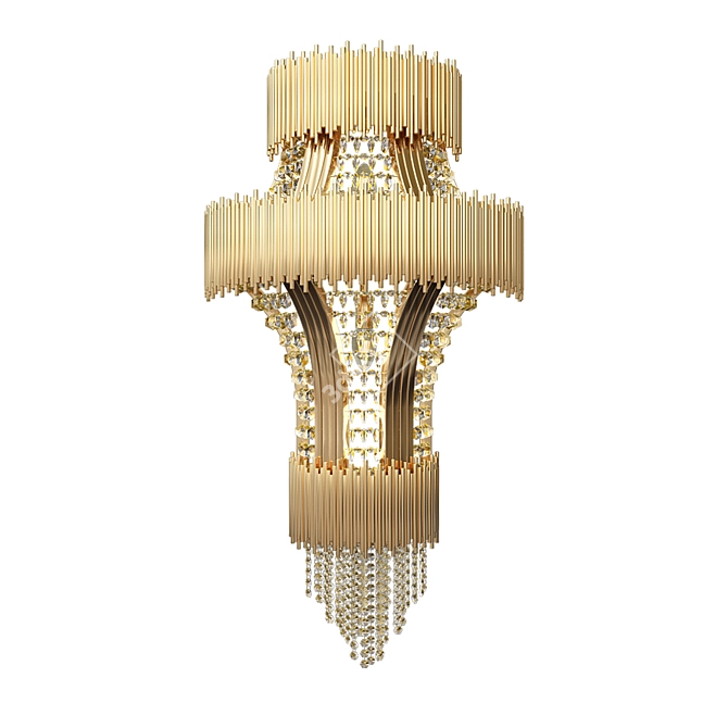 Gilded Romance Wall Light 3D model image 1