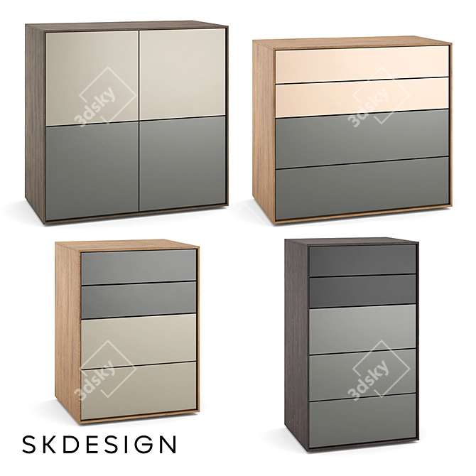 Borge 4-Door Chest of Drawers 3D model image 1