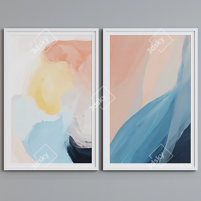 Modern Abstract Picture Frame Set 3D model image 4