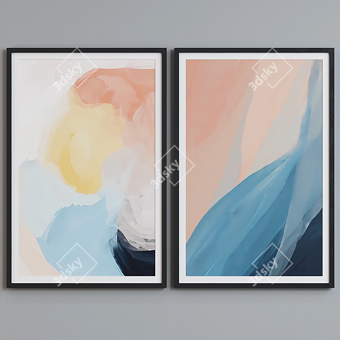 Modern Abstract Picture Frame Set 3D model image 5