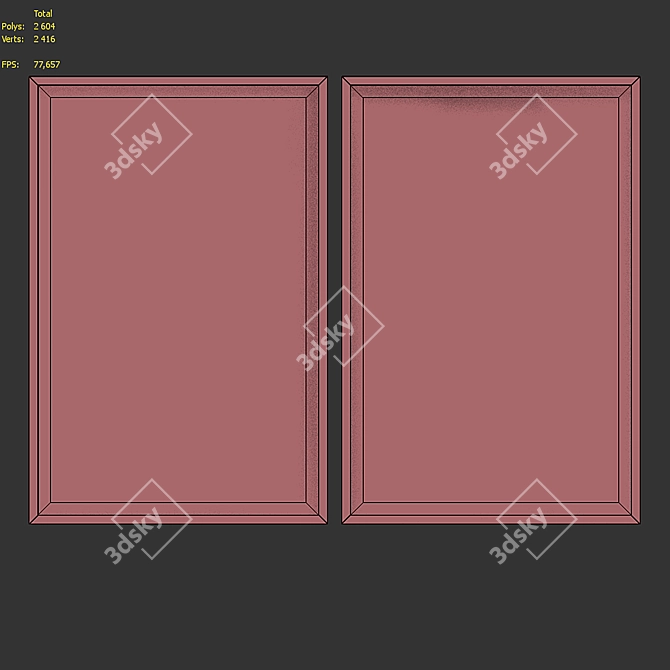 Modern Abstract Picture Frame Set 3D model image 7