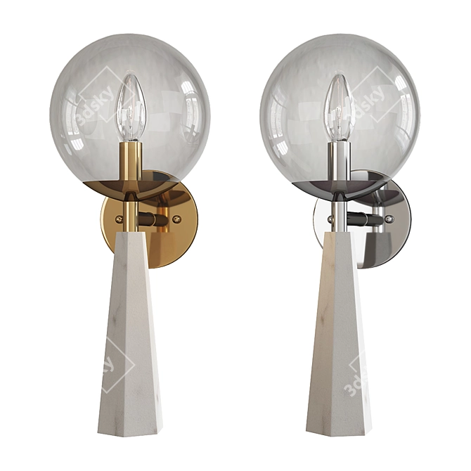 Elegant Worlds Away Shelly Sconce 3D model image 1