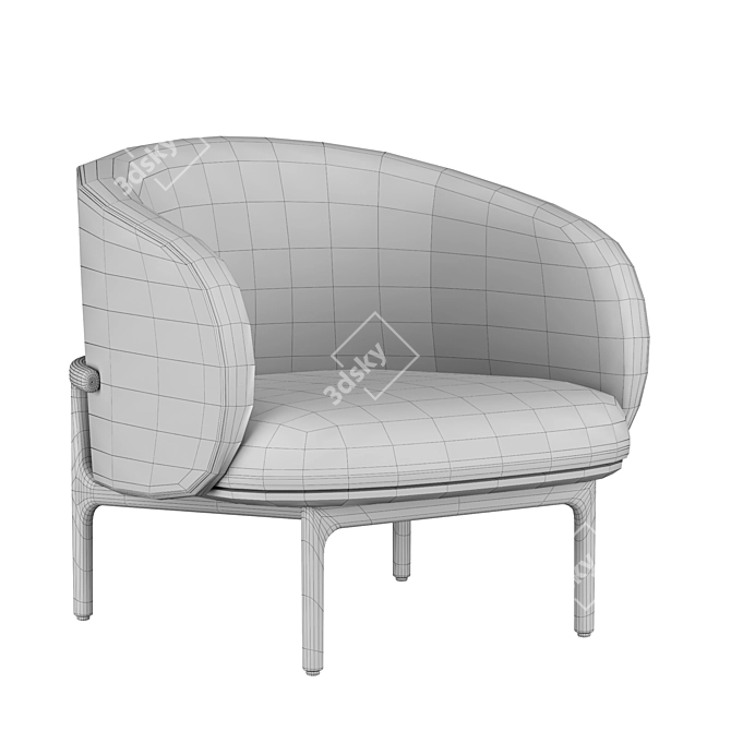 Modern MELA Lounge Chair: Artisan Craftsmanship 3D model image 6