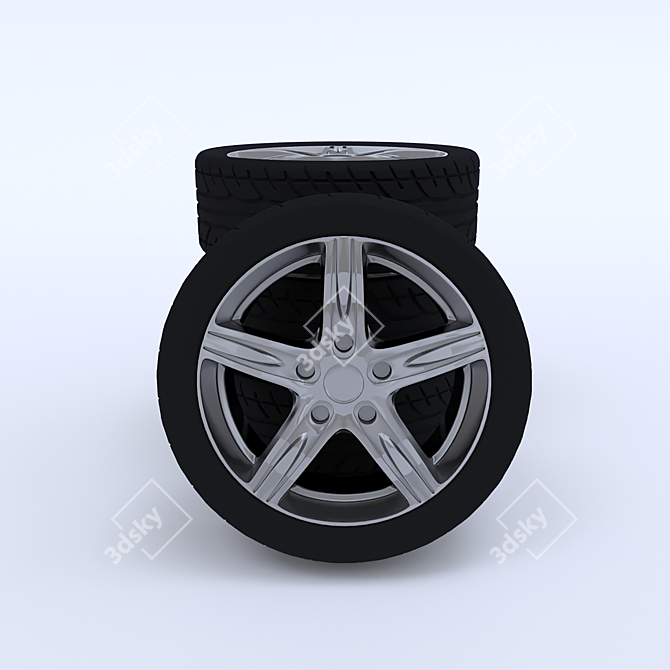 Universal Car Wheel 3D model image 1