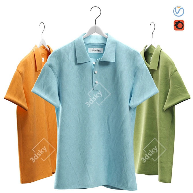 Classic Polo Shirts 3D model image 6