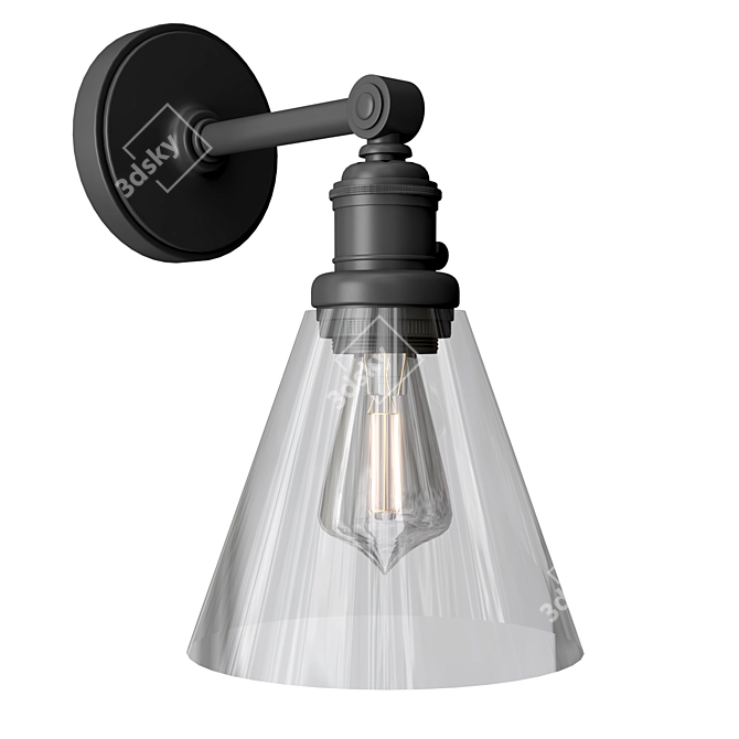 Elegant Flared Glass Sconce 3D model image 3