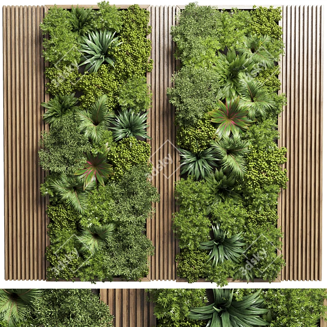 Fitowall Vertical Wood Frame Garden Decor 3D model image 1