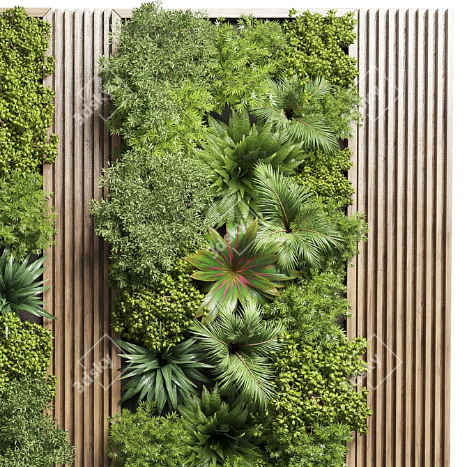 Fitowall Vertical Wood Frame Garden Decor 3D model image 4