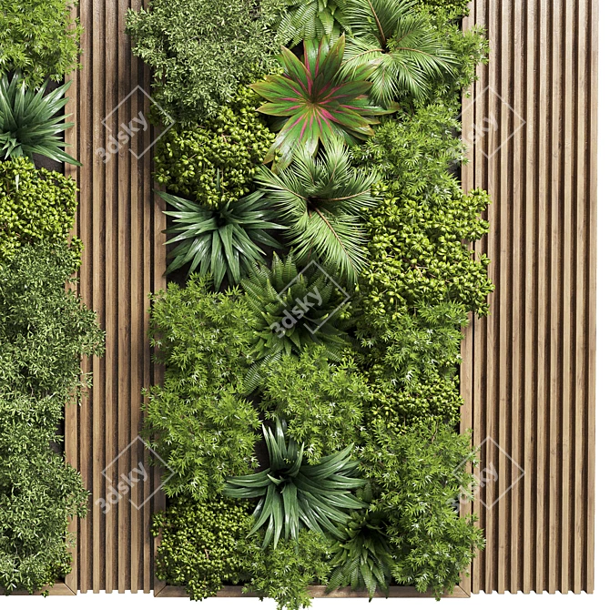 Fitowall Vertical Wood Frame Garden Decor 3D model image 5