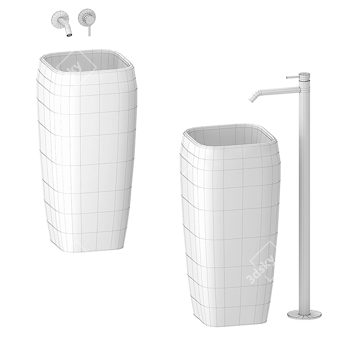 Cielo Shui Freestanding Washbasin: Elegant and Compact 3D model image 3