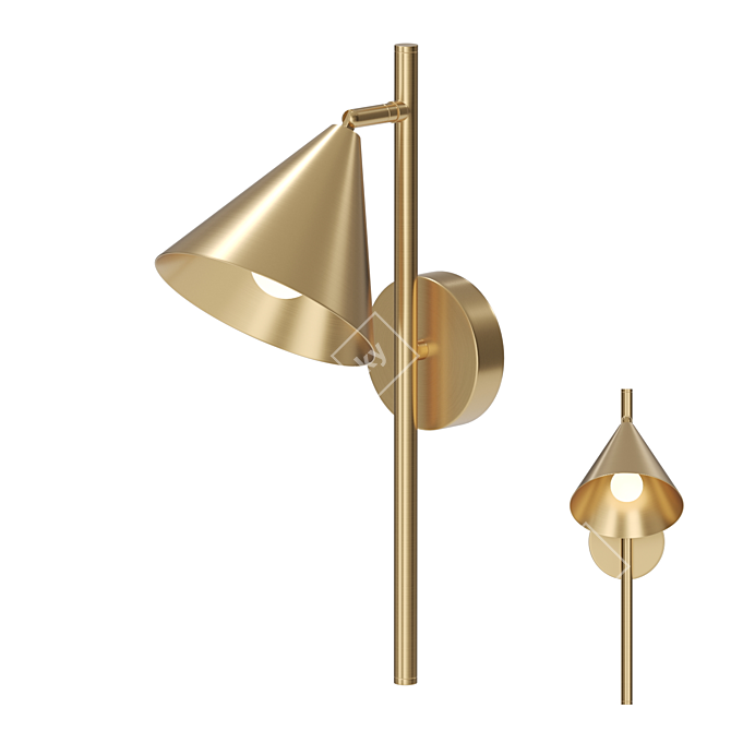 Sleek Conical Wall Sconce 3D model image 1