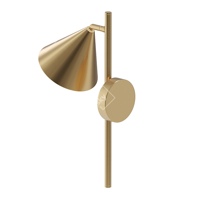 Sleek Conical Wall Sconce 3D model image 2