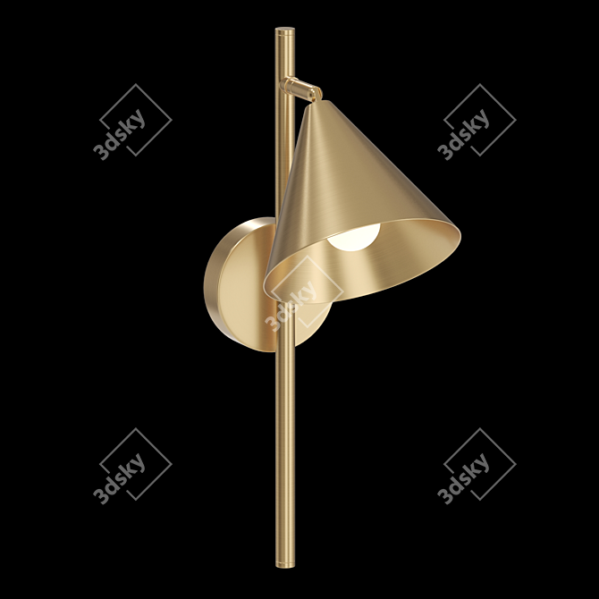 Sleek Conical Wall Sconce 3D model image 4