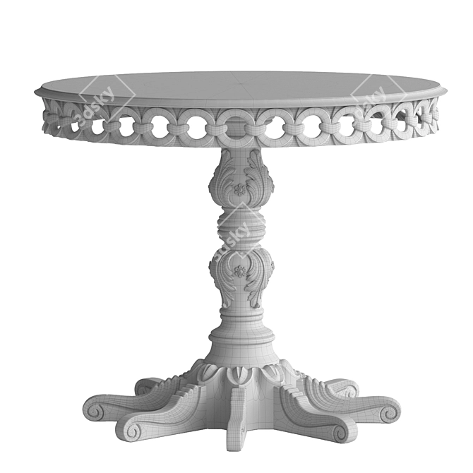 Handcrafted Carved Table 3D model image 4