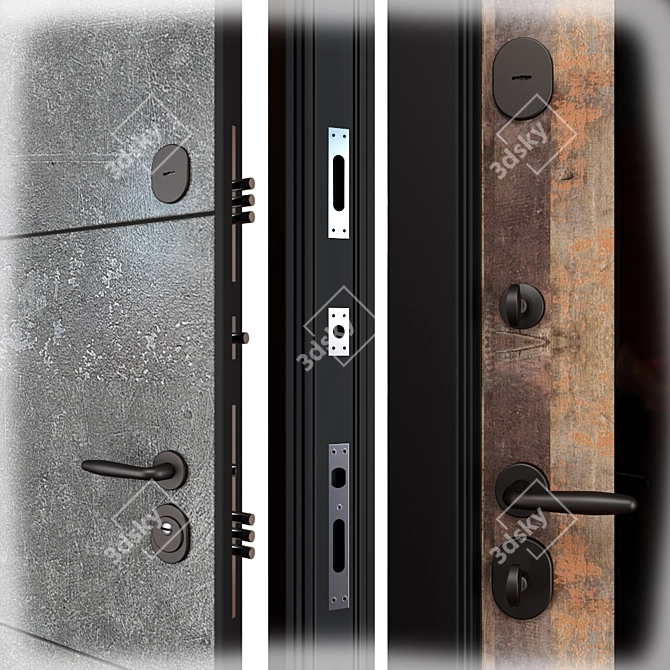 Newest NT HPL 2: Secure Entrée Metal Door 3D model image 2