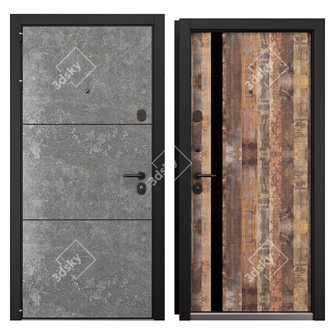 Newest NT HPL 2: Secure Entrée Metal Door 3D model image 3