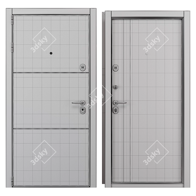 Newest NT HPL 2: Secure Entrée Metal Door 3D model image 4