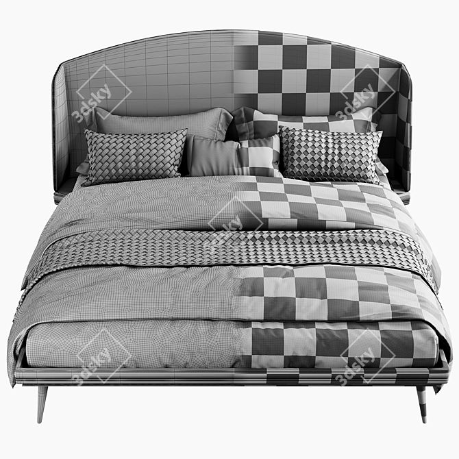 Luxury Linen Bed Set 3D model image 5