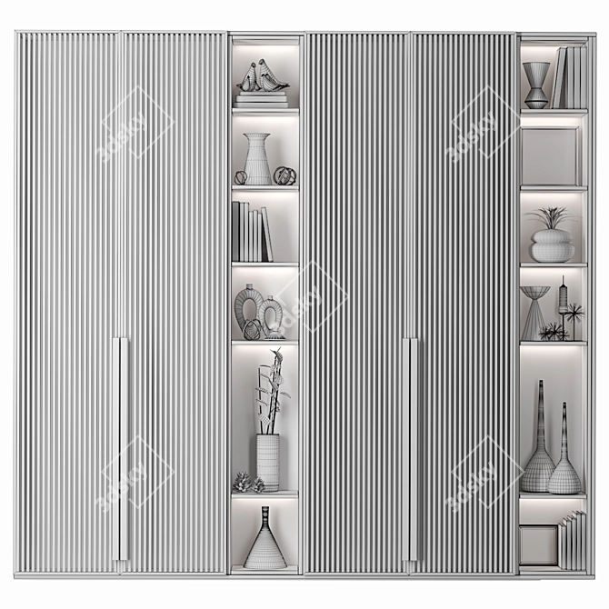 Versatile Cabinet with Multiple Shelves 3D model image 4