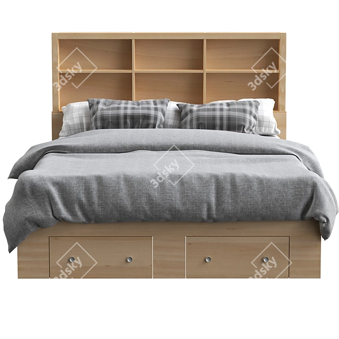 Space-Saving Storage Bed 3D model image 5