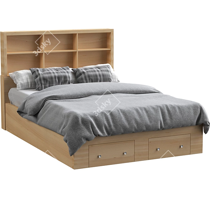 Space-Saving Storage Bed 3D model image 6