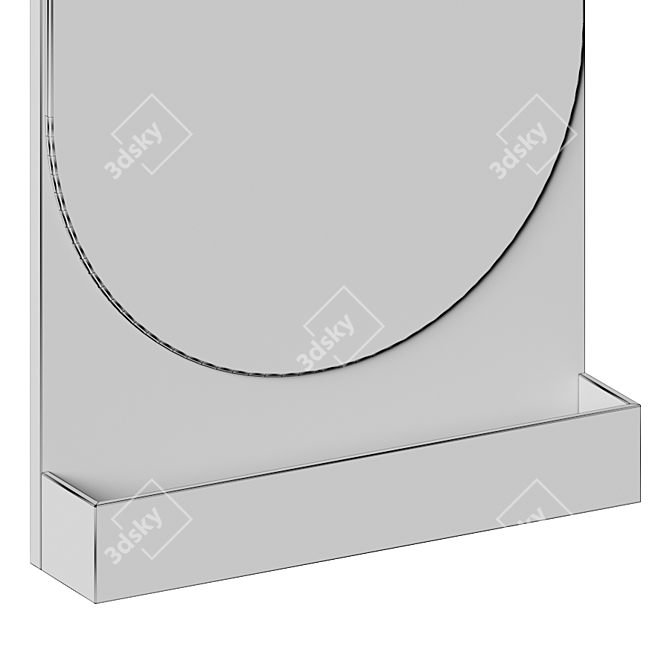 Axel Wall Mirror with Wooden Shelf 3D model image 4