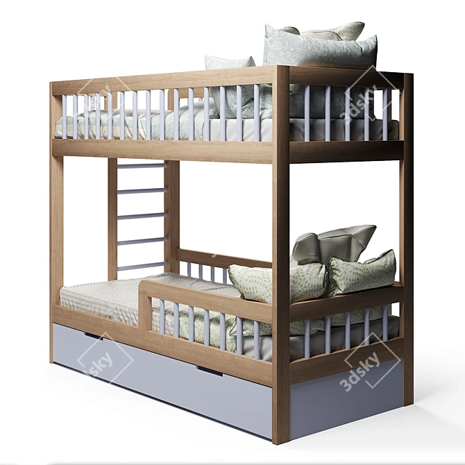 Compact Cozy Two-Tier Bed 3D model image 3