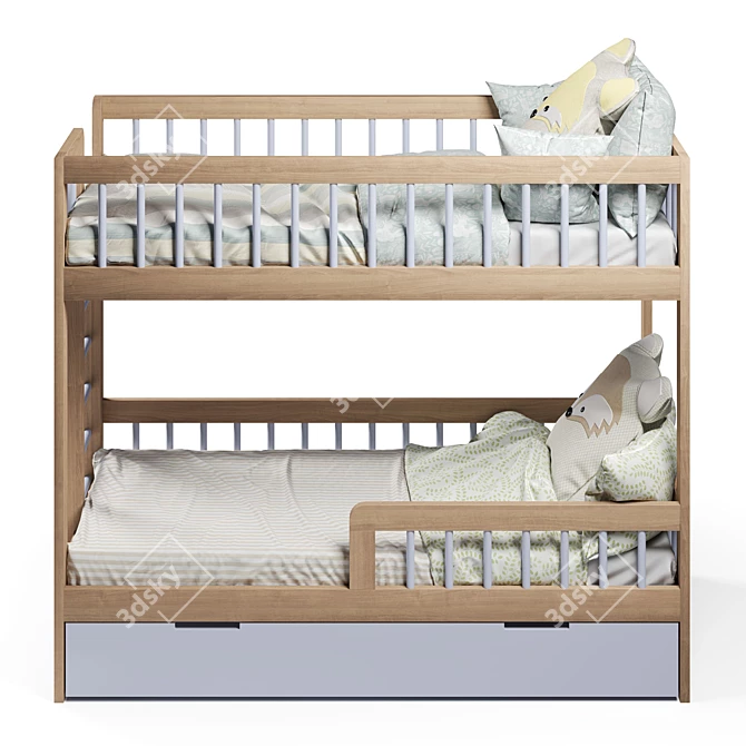 Compact Cozy Two-Tier Bed 3D model image 5