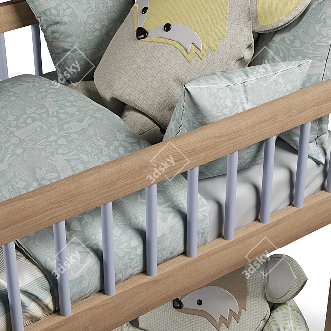 Compact Cozy Two-Tier Bed 3D model image 6