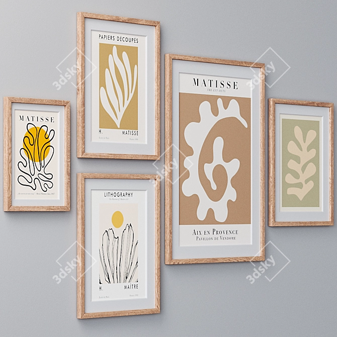 Modern Wall Paintings Set 1433 3D model image 2