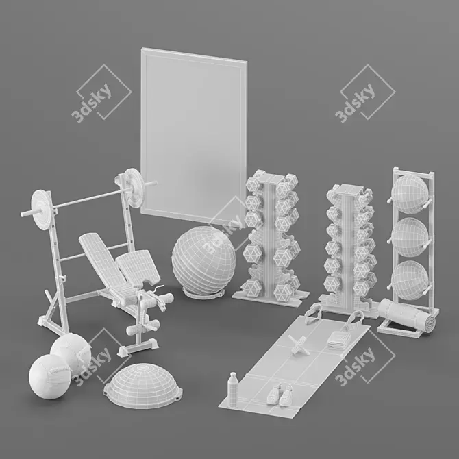 Ultimate Fitness Room Set 3D model image 4