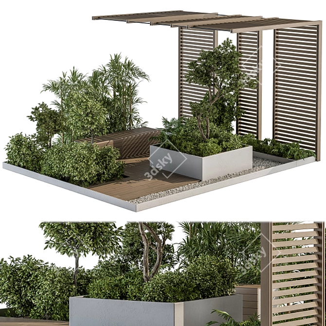 Urban Oasis Bench: Set 26 3D model image 1