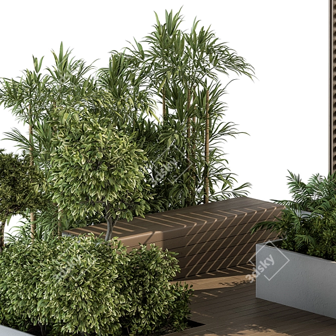 Urban Oasis Bench: Set 26 3D model image 4