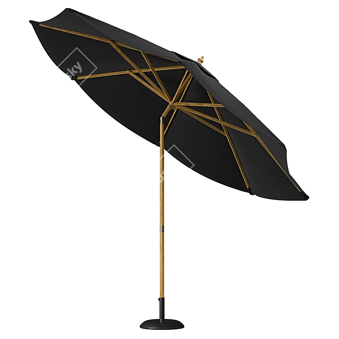 Black & Green Parasol: Stylish Shade Solution 3D model image 2