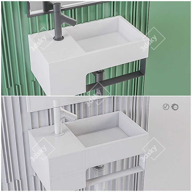 Modern Bathroom Bath Set 3D model image 3