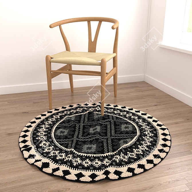 Round Rug Set for Stunning Renders 3D model image 2