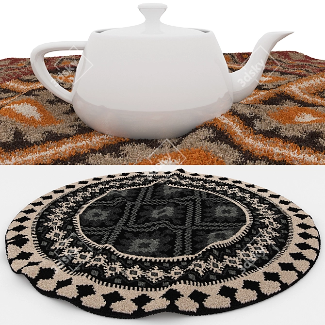 Round Rug Set for Stunning Renders 3D model image 4