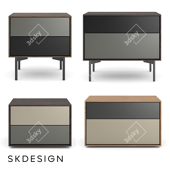 Borge Bedside Table: Stylish and Functional 3D model image 2