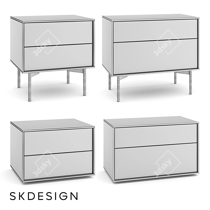 Borge Bedside Table: Stylish and Functional 3D model image 3