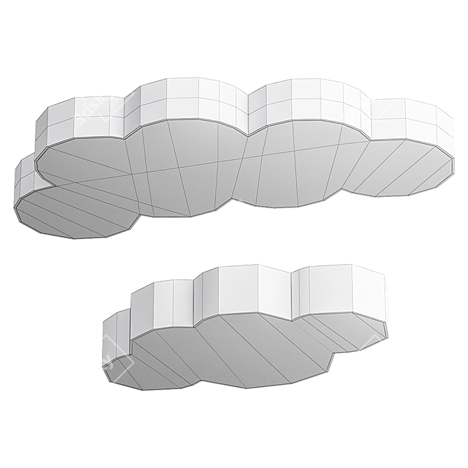 Cloud 50: Elegant White Ceiling Light 3D model image 2