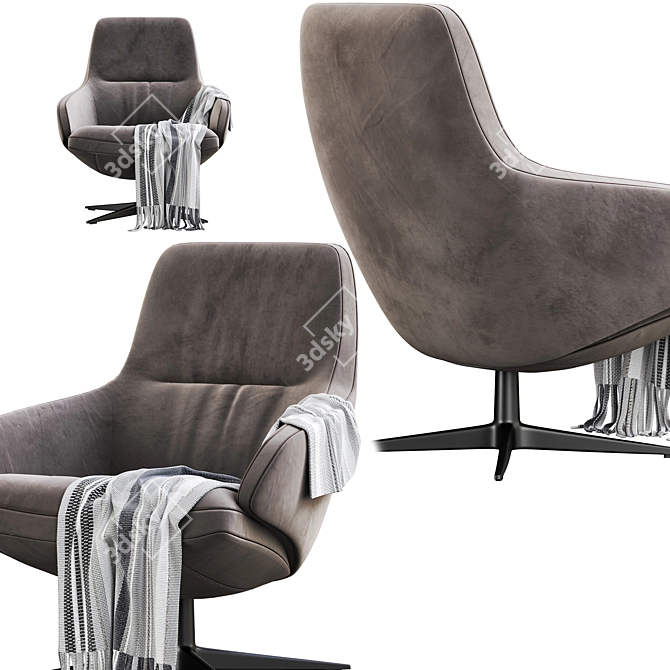 2017 Aston Club Arper Armchair: Modern Elegance for Your Space 3D model image 2